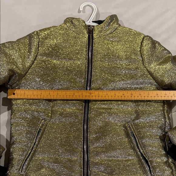 Design Lab Lord & Taylor Metallic Silver & Gold Women's Puffer Bomber Jacket SzS - Picture 6 of 13